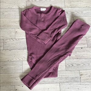 Jamie Kay Kids Ribbed Set in Elderberry Size 6-12 Months